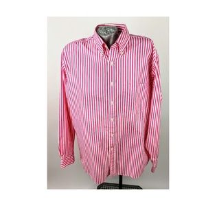 J Crew Men Pink White Strip Shirt Button Cotton ❤️